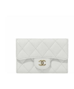 Chanel Classic Card Holder Wallet White 10cm