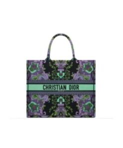 Dior Book Tote Large Multicolor Dior Indian Purple Embroidery 41cm