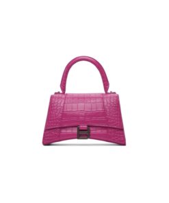 Balenciaga hourglass Small Handbag In Dark Pink 9in/23cm
