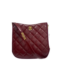 Chanel 22s Pearl Crush Hobo Bag Lambskin 28cm Red