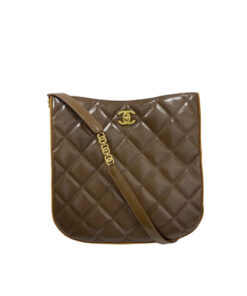 Chanel 22s Pearl Crush Hobo Bag Lambskin 28cm Khaki