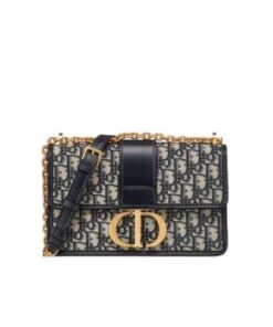 Dior 30 Montaigne Chain Bag Blue Dior Oblique Jacquard 24cm