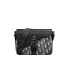 Dior Messenger Saddle Mini Bag With Strap Beige And Black Cd Oblique Jacquard And Black Grained Calfskin 23cm