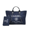 Chanel Deauville Shopping Tote Bag Dark Blue 39cm