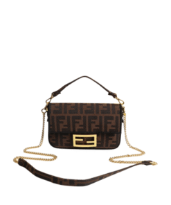 Fendi Baguette Fabric Dark Brown 19cm 8bs017a6v5f17u4
