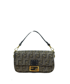 Fendi Baguette Dark Green With Black Leather 26cm