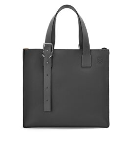 Loewe Buckle Zip Tote In Soft Grained Black/Green 14.4in / 36.5cm B692K99X02