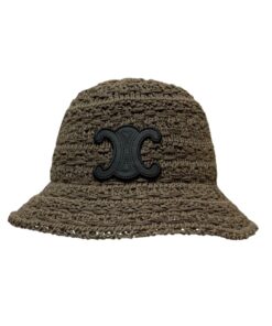 Celine Bucket Hat In Raffia Taupe 57cm/22.4in