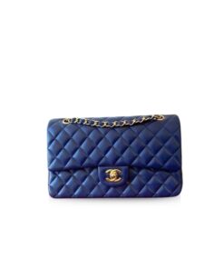Chanel Classic HandBag Blue 9.9in/25.5cm A01112