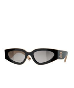 Chanel Rectangular Sporty Sunglasses Black & Brown