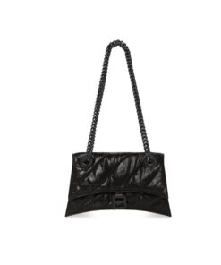 Balenciaga Crush Small Chain Bag Quilted In Black 9.8in/25cm 716351210IY1000