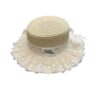 Dior Paris Lace-Trimmed Boater Hat Natural Beige