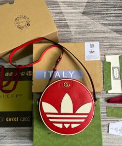 Gucci x Adidas Ophidia Shoulder Bag Red 8.6in/22cm GG 702626 DJ24T 6484