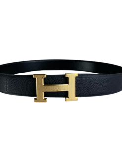 Hermes Belt Togo Swift Gold Buckle Black 38mm