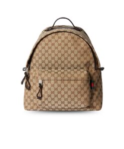 Gucci Backpack Medium GG With Web Beige And Dark Brown 14.2in/36cm 824624 FAEHZ 9795