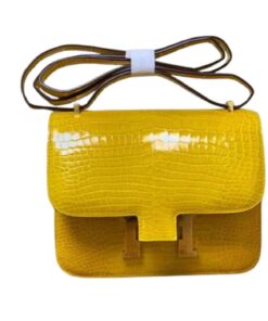 Hermes Constance 19 Crocodile White/Grey/Green/Yellow 19cm / 7.4in