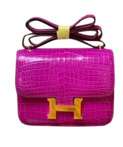 Hermes Constance 19 Crocodile Pink/Purple 19cm / 7.4in
