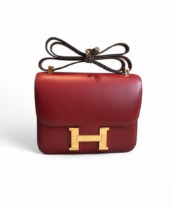 Hermes Constance 24 Burgundy Gold Toned Hardware 9.5in/24cm