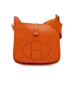 Hermes Evelyne III 29 Bag Orange With Silver-Toned Hardware, Women’s Shoulder And Crossbody Bags 11.4in/29cm H056277CC9J