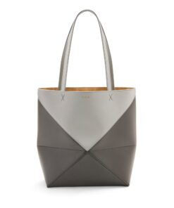 Loewe Puzzle Fold Tote Grey Bag A779G50X18- 31.5 Cm/ 12.4 Inches