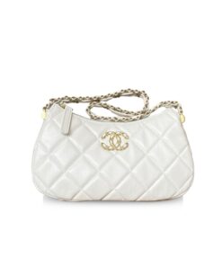 Chanel 23K Calfskin White Hobo Bag 9,1in/25cm