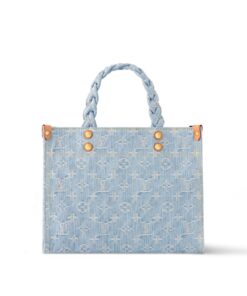 Louis Vuitton Onthego PM Denim Handbag Blue 11in/28cm M24897
