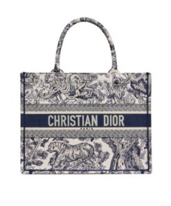 Dior Book Tote Medium Bag Ecru And Blue M1296ZTDT_M34I – 36 Cm/ 14 Inches