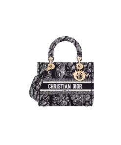 Dior Lady D-Lite Medium Bag Black 9.5in/ 24cm