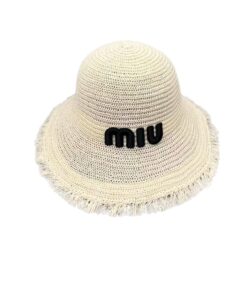 Miu Miu Knit Bucket Hat Light Cream 57cm/ 22.4in
