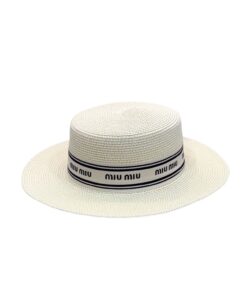 Miu Miu Straw Hat In Raffia White 57cm/22.4in