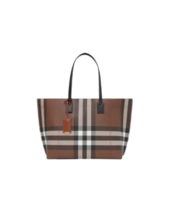 Burberry Check And Leather Medium Tote 33cm