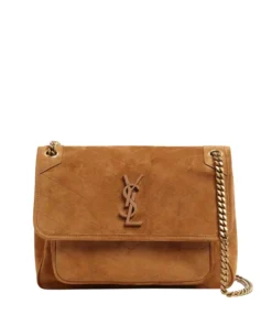 Saint Laurent Niki Baby Chain Bag In Suede Brown 6237483 High Quality