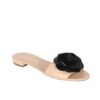 Chanel Slide Black Camellia Beige