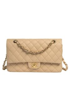 Chanel Classic HandBag Beige 9.9in/25.5cm A01112