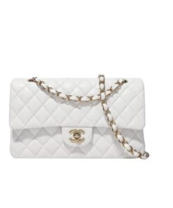 Chanel Classic HandBag White 9.9in/25.5cm A01112
