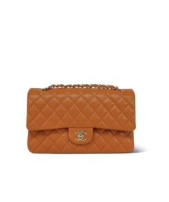 Chanel Classic Large Handbag Gold Hardware Brown Shoulder Bags 11.8in/30cm