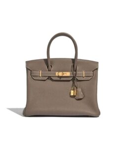 Hermes Birkin 25 Nata Swift Brown Gold Toned Hardware 10in/25cm