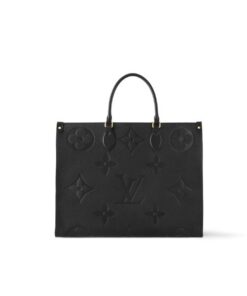 Louis Vuitton Onthego GM Monogram Empreinte Tote Bag Black 41cm LV M44925