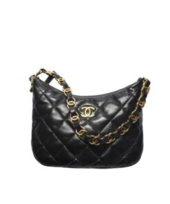 Chanel Hobo Bag Black/Pink 9.4 in / 24 cm AS3562 B09178 94305