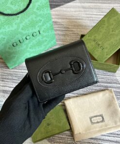 Gucci Horsebit 1955 Card Case Wallet Black 4.3in/11cm