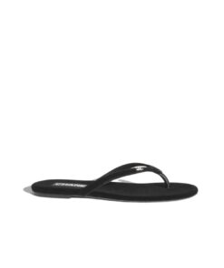 Chanel Slipper Thongs Velvet In Black