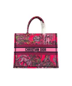 Dior Book Tote Large Fuchsia Multicolor 41cm