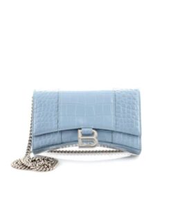 Balenciaga hourglass Wallet On Chain in Blue 9in/23cm