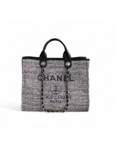 Chanel Deauville Small Silver Hardware Grey Shoulder Bags 15.2in/39cm AS3257