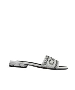 Chanel Sliper 24p Beaded Diamond Silver