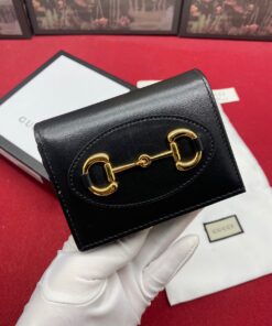 Gucci Horsebit 1955 Card Case Wallet Black 11cm/4.3in