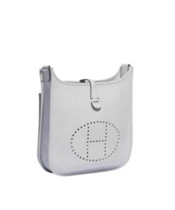 Hermes Evelyne II TPM Bag White Silver Toned Hardware 7.9in/20cm