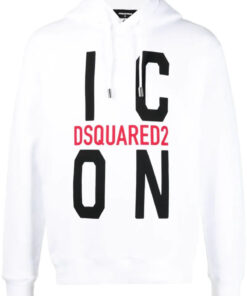 Dsquared2 Big Icon Gedrukt logo Hoodie in Wit