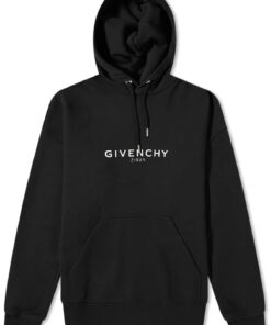Givenchy Hoodie met omgekeerd logo zwart