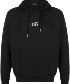 Dsquared2 Hoodie met kleine iconenprint in zwart